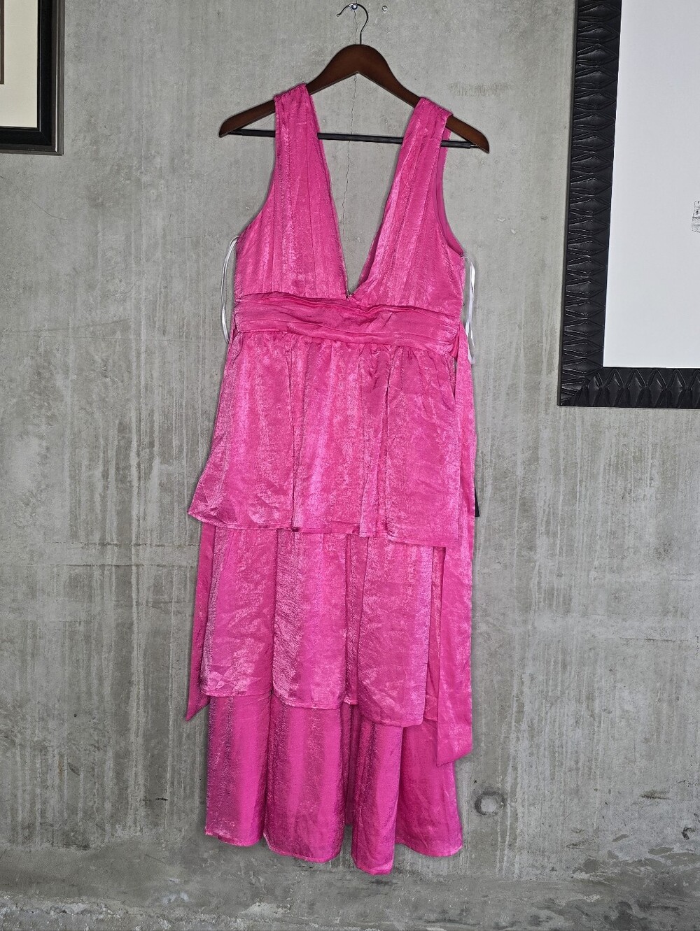 Lulu's Hot Pink Maxi Dress Size L